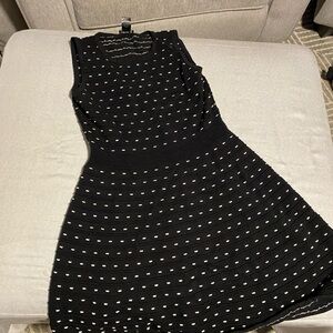 Elegant Black and White Polka Dot Dress